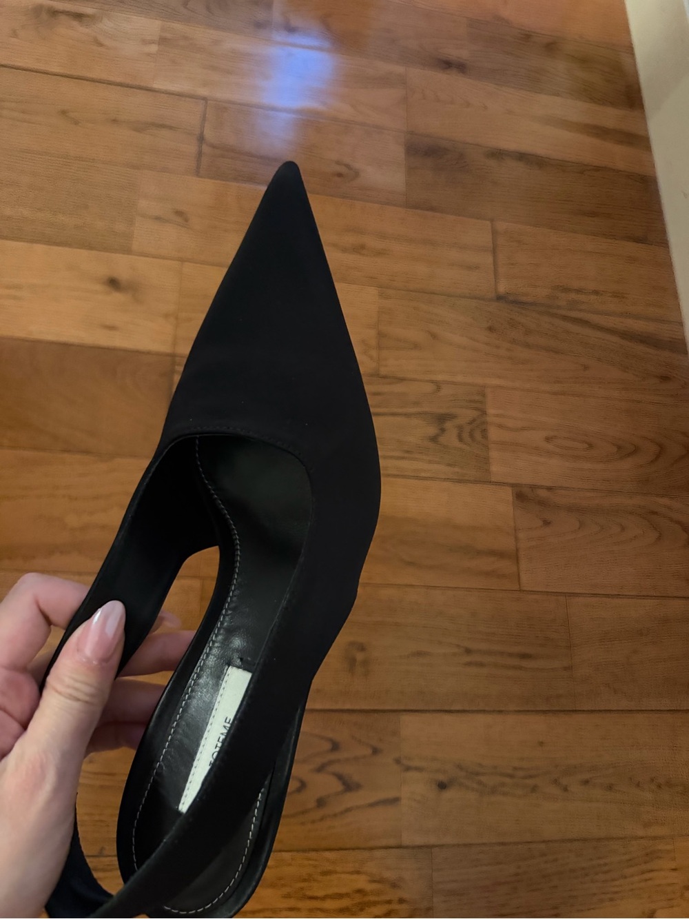 Toteme Black Pointed Slingback Heels - Picture 4 of 7